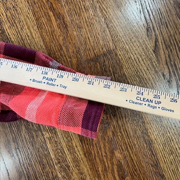 Carhartt Rugged Flex Loose Fit Twill Flannel Shacket Womens L Orange Plaid - Picture 6 of 11